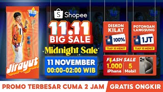 Flash Sale 1000 iPhone amp 5 Mobil 11 Nov  00000200 WIB di Shopee 1111 Midnight Sale [upl. by Leeanne]