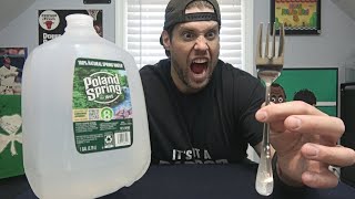 Fastest Time To Drink A Gallon Of WATER Using A Fork  LA BEAST [upl. by Ayocal]