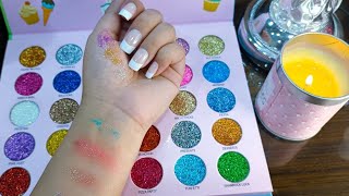 Unicorn glitter Eyeshadow paletteBest Glitter Eyeshadow palette 30 glitters [upl. by Annekam312]