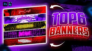 Top 6 Gaming BANNERS Templates  FREE   Youtube Banner Templates [upl. by Llemmart943]