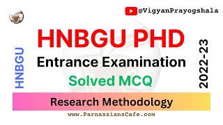 HNBGU PhD Entrance Exam Research Methodology Solved MCQ part1 [upl. by Jeffcott413]