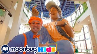 Blippi Visits A Childrens Museum  Blippi  Moonbug Literacy [upl. by Inoek424]