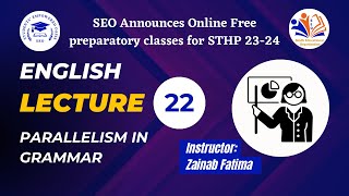 Lecture 22  Parallelism in Grammar  English  Students Empowered Oasis SEO [upl. by Anilecram]