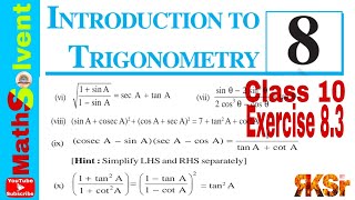 Exercise 83 class 10 Q4 vi to x  Introduction to Trigonometry class 10  By RK Sir [upl. by Estes]