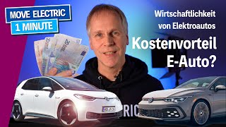 Kostenvorteil für EAutos Vergleich zwischen Elektroauto und Verbrenner am Beispiel ID3 und Golf [upl. by Uy459]