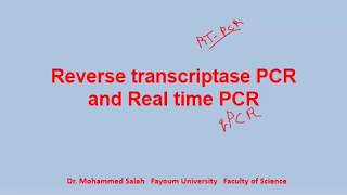 Reverse transcriptase PCR and Real time PCR [upl. by Idur]