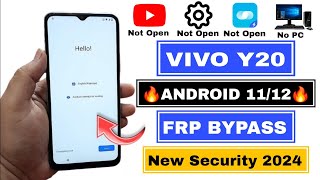 VIVO Y20 FRP Bypass 2024  Android 1112 New Security  EasyaShareYouTubeSetting Not Open  No PC [upl. by Ailey]