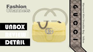 GUCCI Gg Marmont Mini Shoulder Bag  Yellow  Review I Unbox I Detail shorts [upl. by Waddle]