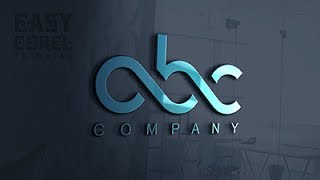 How to draw simple professional logo  continuous custom ABC letter logo  logotype [upl. by Alomeda]