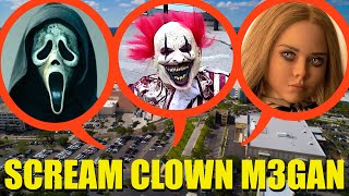 Drone catches M3GAN CLOWN SCREAM at Haunted Movie Theater We found them [upl. by Alleen]