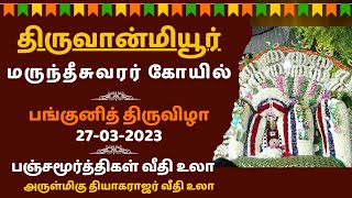 Arulmigu Marundeeswarar Temple  தியாகராஜர் வீதி உலா  Panguni Festival 2023 trending yt video [upl. by Bisset561]