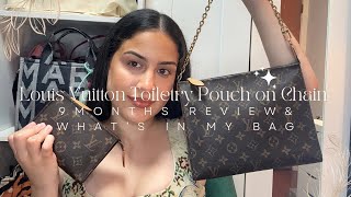 Louis Vuitton Toiletry Pouch On Chain Wear After 9 months [upl. by Adnovaj]