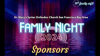 Sponsors  Family Night 2024 St Marys Syriac Orthodox Church San Francisco Bay Area CA [upl. by Attenborough]