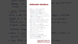 Molecular Markers  Methods in Biology CSIR NET important topics csirlifescience [upl. by Paulita]