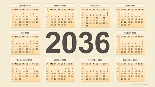 Kalender 2036 [upl. by Coray444]