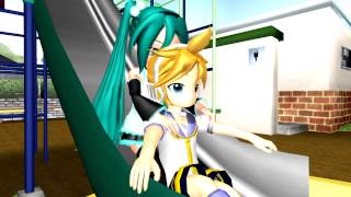 MMD Miku x len El Resbalin [upl. by Ailalue687]