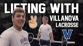 Lifting with Villanova Men’s Lacrosse  D1 Lacrosse [upl. by Aratal]