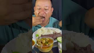 Nepali Traditional Food Dhido With Chicken Masala Gravy MukbangMasu Lovers❤️Rubi Rai Mukbang [upl. by Gaskin]