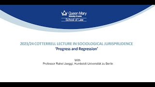 2024 Cotterrell Lecture Progress and Regression with Rahel Jaeggi [upl. by Eimma]