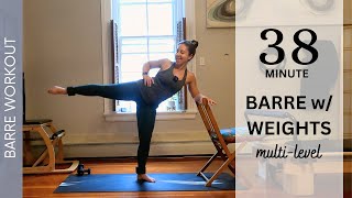 FIERCE BARRE FLOW w ANKLE WEIGHTS  40 Min  MultiLevel [upl. by Lednahs]