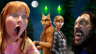 WOLF FAMiLY 2 a Full Moon Adventure Adley and Dad playing a new werewolf pack on Spooky Sims 4 [upl. by Azilef]