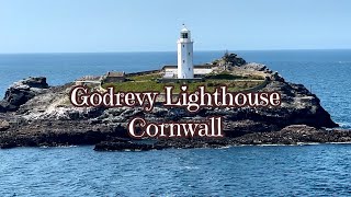 Godrevy Lighthouse Cornwall  Godrevy Island  St Ives Bay England uk [upl. by Anillek]