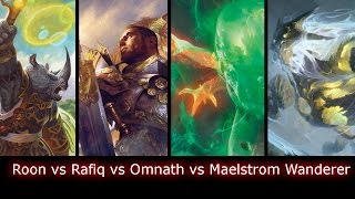 Roon vs Rafiq vs Omnath vs Maelstrom Wanderer EDH  CMDR game play for MTG [upl. by Nodnahs]