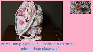 borsa con piastrelle alluncinetto tutorial unione delle piastrelle [upl. by Annitsirhc]