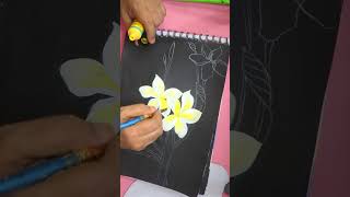 easy plumeria drawing with acrylic color acrylicpainting plumeria easydrawing [upl. by Unders750]