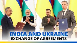 LIVE PM Modi and President Zelenskyy witness exchange of agreements between India and Ukraine [upl. by Bui]