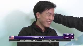 2016 ISU Junior Grand Prix  Yokohama  Men Short Program  Vincent ZHOU USA [upl. by Ecinue]