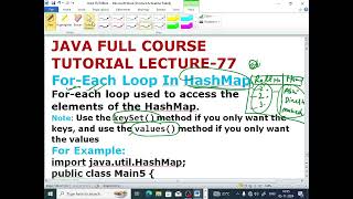 JAVA LECTURE  77 ForEach Loop In HashMapkeySet Method values  methodECL365CLASSES [upl. by Otilesoj]