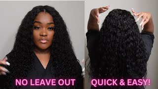 NO LEAVE OUT QUICK AND EASY WATER WAVE VPART WIG INSTALL  NO GLUE amp NO LACE  ASTERIA HAIR [upl. by Spiegelman]