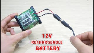 How to make 12V RECHARGEABLE BATTERY pack from 18650 battery [upl. by Brass]