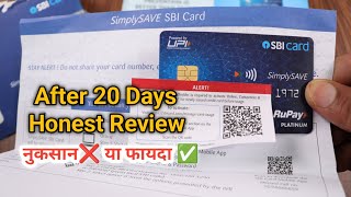 SBI Simply Save Credit Card Review  After 20 Days  SBI RuPay Credit Card Benefits [upl. by Barnum795]