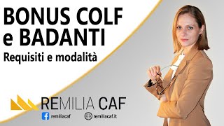 Bonus Colf e Badanti 2020  Requisiti e Modalità [upl. by Aelanej]