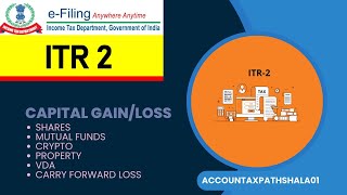 ITR2 Filing for Capital GainLoss on SharesMutual FundsCryptoProperty AY 202425 FY 202324 [upl. by Halueb]