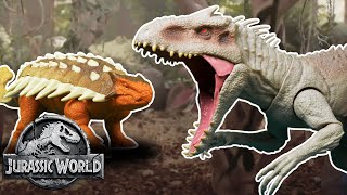 Indominus Rex Vs Ankylosaurus Sweded  Jurassic World  Mattel Action [upl. by Joost]