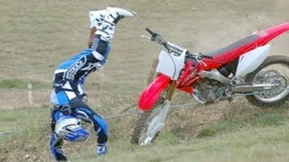 Funny High Side Crash on Honda CR125 at Airway Motocross Park [upl. by Htiekal]