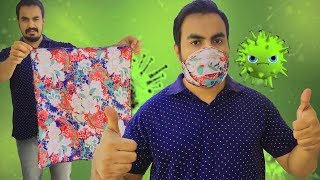 Turn your handkerchief in to a face mask\Face mask with kerchief\DIY mask [upl. by Lebama]