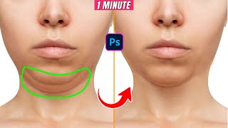 How to remove double chain in photoshop 2024  Fix Double Chin [upl. by Eillam]