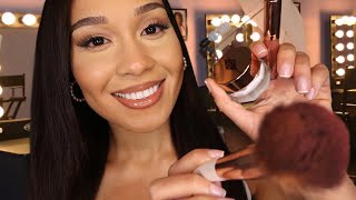 ASMR Doing Your Makeup 💜 Makeup Counter Roleplay Soft whispers amp Makeup Sounds [upl. by Mal]