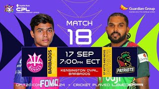 LIVE  Barbados Royals vs St Kitts amp Nevis Patriots  CPL 2024 [upl. by Fiel175]