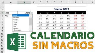 📅 Cómo HACER  INSERTAR un CALENDARIO PERPETUO y DINAMICO en EXCEL 👉 SIN MACROS  2023 [upl. by Udall]