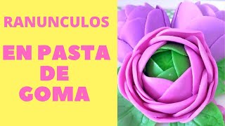 Como Hacer Ranunculos en Pasta de Goma [upl. by Sivert]