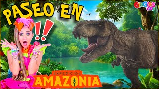 ¡Dinosaurios y Mundo Jurásico el paseo Parque temático de dinosaurios para niños con TRex [upl. by Kimball863]