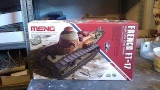 Kit review Meng Renault FT17 cast turret in 135 scale [upl. by Ellehcsar]