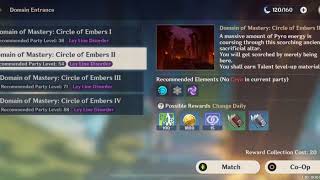 Genshin Impact Taishan Mansion  Domain of Mastery Circle of Embers II Lvl 54  Coop mode [upl. by Kolva]