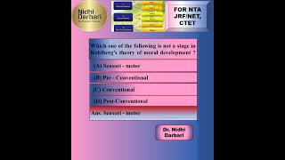 DrNidhi DarbariKohlberg’s theory of Moral Development [upl. by Snahc]