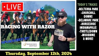 LIVE Horse Racing Handicapping  Delaware Park  Horseshoe Indianapolis  Thistledown  Thu Sep 12th [upl. by Tiloine654]